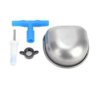 Pssopp Bebedero de Agua de Acero Inoxidable, Bebedero para Conejos con Conector en T de una Pieza, Cuenco de 6,6 X 2,9 Cm, Se Conecta a una Manguera de 7 a 10 Mm para Jaulas de Cría Comerciales