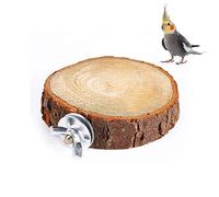 Pssopp Bird Perch Stand Platform Toy, Round Parrot Soporte de Madera Birds Perch Platform Parrot Playground Cage Accesorios para Parrot Budgie Cockatiel