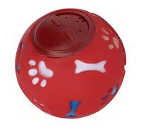 Pssopp Bola de Comida para Perros con Fugas, Bola de Tratamiento Multifunción ABS para Perros, Opción de Alimentación Lenta, Juguete Dispensador de Alimentos Ajustable para Mascotas Activas (Rojo)