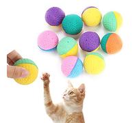 Pssopp Bolas de Látex de Gato 10pcs, Bolas de Espuma Coloridas de Gatito de Mascotas, Bolas de Teaser de Cazador Interactivo, Hechas de Material de Látex de, Reducen el Estrés del Gato, Limpia los