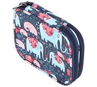 Pssopp Bolsa de Ganchillo Crochet Premium Compacta, Organizador Tejido Portátil para Amantes con Bolsillos y Colgajo Malla, Kit Gran Capacidad Abuela, Madre, Niños (Elefante - vacía)