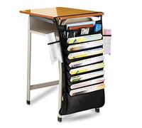 Pssopp Bolsa de Libros para Colgar en el Escritorio, Bolsa de almacenamiento colgante lateral Soporte de Mesa Antiderrame con Organizador para Colgar en el Aula