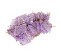 Pssopp Bolsas de Organza con 100 Piezas de Estrella de Luna, Hermosas Bolsas de Organza -purple para Dulces, Joyas para Celebraciones Navideñas