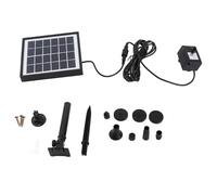 Pssopp Bomba de Agua Solar, Fuente de Energía Solar de 6 V 1,5 W con 8 Boquillas, Panel Policristalino, Flujo Máximo de 160 L H, Cable de 9,84 Pies para Baño de Pájaros, Estanque, Jardín, Uso Al