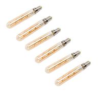 Pssopp Bombilla LED Tubular E14 de 3W, Tubo de Luz Vintage sin Parpadeo de Cristal Dorado para Lámpara de Pared, Lámpara de Escritorio, 2300K, Blanco Cálido, 120mm