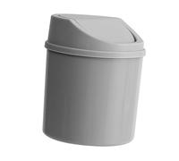 Pssopp Bote de Basura de Escritorio con Tapa Abatible, Mini Contenedor de Basura de Plástico de 1,5 L, Bote de con Tapa Abatible para Baño, Escritorio de Oficina, Diseño Compacto, Fácil de Limpiar