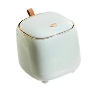 Pssopp Bote de Basura de Escritorio con Tapa, Mini Bote de Basura Tipo Empuje ABS de 5,7 X 5,7 X,9 Pulgadas, de Pequeño de Doble Capa para Escritorio, Baño, Dormitorio, Encimera (verde claro)