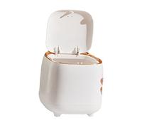 Pssopp Bote de Basura de Escritorio con Tapa, Mini Bote de Basura Tipo Empuje ABS de 5,7 X 5,7 X,9 Pulgadas, de Pequeño de Doble Capa para Escritorio, Baño, Dormitorio, Encimera (WHITE)