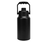Pssopp Botella Deportiva de Acero Inoxidable de 3 Litros, Botella de Agua Al Vacío con Resistente, Apertura de Boca Ancha, Ideal para Senderismo, Camping, Ciclismo y Entrenamiento en el (BLACK)