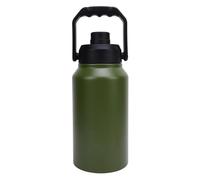 Pssopp Botella Deportiva de Acero Inoxidable de 3 Litros, Botella de Agua Al Vacío con Resistente, Apertura de Boca Ancha, Ideal para Senderismo, Camping, Ciclismo y Entrenamiento en el (Verde oliva)