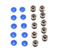 Pssopp Cabezal de Conector de Válvula Neumática PTFE Conexión de Aire de Ajuste Rápido 10 Juegos con Tapas Azules Bloqueo de Tubo de Empuje Compacto para Impresora 3D Conjunto de Extrusora para Mini
