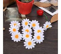 Pssopp Cabezas de Gerbera Margarita Artificiales, 100 Unidades 1.57 (White)