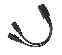 Pssopp Cable de Alimentación Divisor en Y Hembra IEC320 C14 A 2 C13, 1 Entrada 2 Salida 2500 W 10 A 250 V con Cubierta de PVC Reforzado, para Monitores de Computadora, Impresoras,