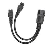 Pssopp Cable de Alimentación Divisor IEC320 C14 A Doble IEC320, Cable de PVC Retardante de Llama 32 Cm 10 A 250 V, Conectores Moldeados Reforzados para Adaptador de Computadora Portátil, Monitor,