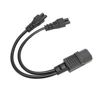 Pssopp Cable de Alimentación Divisor, IEC320 C14 Macho A Doble IEC320 C5 Hembra con Carcasa de PVC Retardante, para Adaptadores de Portátiles, Monitores, Impresoras, 10 A, 250 V, 12.6