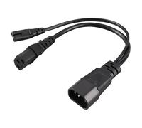 Pssopp Cable de Alimentación IEC320 C14 a C13 C7, Cable Divisor en Y Retardante de Llama de PVC 10A 250V 32 Cm, 1 Macho a 2 Hembra para, Impresora, Monitor, Lámpara de Escritorio, Uso en Oficina