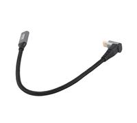 Pssopp Cable de Carga Rápida USB C Macho a Hembra, Nailon Trenzado 4K 60Hz para Steam Deck, Extensión de ángulo Recto de 10Gbps (25CM)