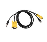 Pssopp Cable de Conmutador KVM USB VGA Macho A Macho de 15 Pines Conector USB A A B de PVC de 1,5 M para PC Monitor de Computadora Conexión de Impresora Plug and Play para Configuración de Oficina
