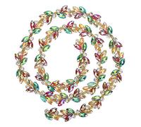 Pssopp Cadena de Adorno de Diamantes de imitación de Cristal Cadena de Diamantes de imitación de Cristal en Forma de Flor Apliques de Novia Cadena de Adornos con Cuentas (2cm)