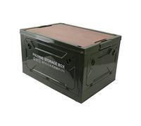 Pssopp Caja de Almacenamiento Plegable para Acampar, Caja para Acampar 50L de Gran Capacidad con Ruedas para Automóvil (Verde)