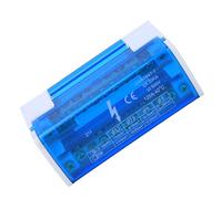 Pssopp Caja de Conexiones de Bloque de Terminales Caja de Distribución de Bloque de Terminales de Carril DIN, 125 A 500 V 2 Entradas 20 Salidas, Carcasa de Latón para Ingeniería Eléctrica Nan