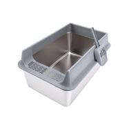 Pssopp Caja de de Acero Inoxidable de 23,62 X 15,75 X 11,81 Pulgadas, Grande