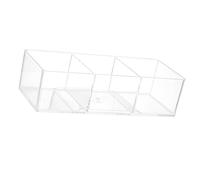 Pssopp Caja Organizadora Acrílica de 3 Compartimentos, Bandeja de Almacenamiento Transparente para Maquillaje y Cosméticos con 3 Secciones para Bolas de Algodón, Hisopos, Almohadillas,