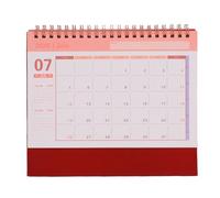 Pssopp Calendario Rojo Calendario de Pie de Oficina Pequeña Escritorio Personal Planificador Mensual para el Trabajo Hogar Escuela Planificación Fácil de Organizar de Escritorio con Tapa 2026, de