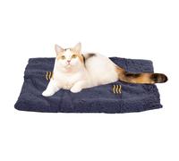 Pssopp Cama para Jaula para Perros, Almohadilla Térmica para Mascotas, Estera Térmica de Felpa, Antideslizante, Cálida Almohadilla para Mascotas, 24 X 18, Suave y Acogedora Estera (Gris Oscuro)