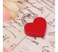 Pssopp Candado en Forma de Corazón, Mini Candado de Metal con Llaves, Decorativo para Joyero, Almacenamiento de Diario, Ideal para Regalos de Boda, Fiestas de Cumpleaños (rojo)