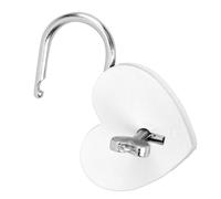 Pssopp Candado en Forma de Corazón, Mini Cerradura de Metal Colorida con Llave para Seguridad de Joyero y Bolso (WHITE)