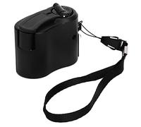 Pssopp Cargador de Teléfono con Manivela USB Cargador USB Manual Portátil Salida de 5 V con Luz LED Roja Compacto 60x49x31 Mm para Excursionistas Campistas Viajes de Emergencia Al Aire Libre (Black)