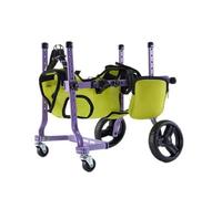 Pssopp Carro para Patas Traseras para Perros, Silla de Ruedas Ajustable de Aleación de Aluminio con 4 Ruedas, Ayuda para la Movilidad de Malla Transpirable, Soporte para Caminar para Perros Pequeños,