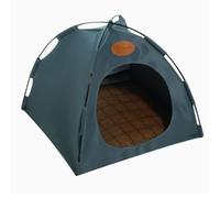 Pssopp Casa de Tienda para Gatos Transpirable con Tapete Extraíble, Casas para Gatos y Tapete para Condominios, Cama Plegable de Lona para Mascotas con Marco de Fibra de Vidrio para Uso en (Gris con