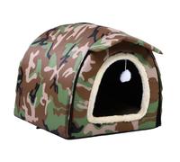 Pssopp Casa para Gatos Al Aire Libre, a Prueba de Viento y Lluvia, Almacenamiento Plegable, Diseño Cerrado, Excelente Material de Tela Oxford, Tienda de Campaña Cálida para Casa Cueva