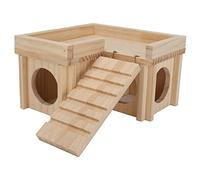 Pssopp Casa para Hámster, Configuración de Varias Cámaras de Madera, Escondite de Laberinto de Escape para Hámsteres, Accesorio para Mascotas Pequeñas Que Apoya la Actividad y la Comodidad