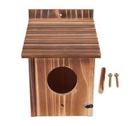 Pssopp Casa para Pájaros con Poste para Percha, Entrada de 6 Cm, Resistente Caja Nido para Exteriores con Orificio de Montaje, Ideal para Jardines, Balcones y Otros Espacios Al Aire