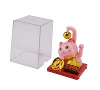 Pssopp Cat de Suerte con Energía Solar, 9x9x11.5cm de Brazo Que Ondea la Fortuna Cat Maneki Neko Dando la Bienvenida Al Brazo Riqueza Fortuna con Colores Vibrantes y Ahorro Energía, Decoración