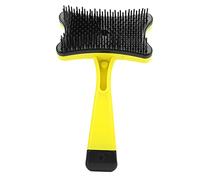 Pssopp Cepillo de Aseo para Mascotas, Cepillo Pulidor Autolimpiante, Elimina el Pelo Suelto, Adecuado para Perros Gatos, Agarre Cómodo, Ideal para Pelo Corto y Largo (Yellow)