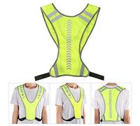 Pssopp Chaleco Reflectante De Seguridad para Exteriores con Luz LED, Malla Amarilla Fluorescente, Visibilidad para Ciclismo para Correr Nocturno, Cintura Ajustable, Distancia Reflectante De 200 M