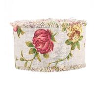 Pssopp Cinta de Arpillera Impresa, Cintas Decoraciones de Correa de Yute de Arpillera Artesanías Hechas a Mano con Estampado Elegante para Bodas Cumpleaños Cinta de Impresa, Cinturón de Yute de Flor