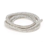 Pssopp Cinta de Cuerda de Tubo de Diamantes de Imitación, Cinta de Tubo de Diamantes de Imitación de Manguera de Goma DIY Costura Vestido de Novia Decoración de Disfraces(Blanco)