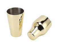 Pssopp Coctelera de Acero Inoxidable, Juego de Coctelera Boston de 2 Piezas, 18 Oz, 28 Oz con Colador Incorporado para Bar y Bar en Casa (Color dorado de lujo.)