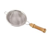 Pssopp Colador de té de Malla Fina de Acero Inoxidable con Antideslizante para té y café Sueltos, 5,9 X 2,9 Pulgadas (Bambú)