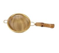 Pssopp Colador de té de Malla Fina de Acero Inoxidable con Antideslizante para té y café Sueltos, 5,9 X 2,9 Pulgadas (Bambú)