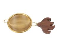 Pssopp Colador de té de Malla Fina de Acero Inoxidable con Antideslizante para té y café Sueltos, 5,9 X 2,9 Pulgadas (Nuez)