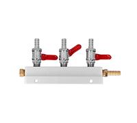 Pssopp Colector de Distribución de CO2 Divisor de Gas de 3 Vías con Válvulas de Retención Integradas de Cerveza de 5/16 Pulgadas para Suministro de Gas de Múltiples Líneas desde una