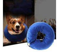 Pssopp Collar de Bisagra de Perros Inflable Cuello Protector Suave para Collar de Perros Después del Nacimiento para Picazón, Material de PVC para y Gatos (Blue)