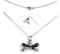 Pssopp Collar de urna de Perro Collar de Huesos de Perro conmemorativo Collar de urna para Mascotas Colgante de Ceniza conmemorativo Collar de urna Colgante Cremación Cenizas Joyería