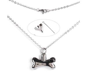 Pssopp Collar de urna de Perro Collar de Huesos de Perro conmemorativo Collar de urna para Mascotas Colgante de Ceniza conmemorativo Collar de urna Colgante Cremación Cenizas Joyería